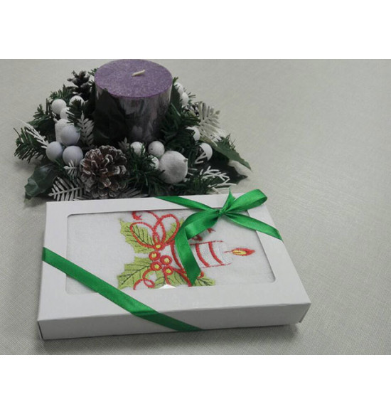 Салфетка новогоднаяя махровая с вышивкой  Diva 30x50 см 1/1 ( в ассортименте)